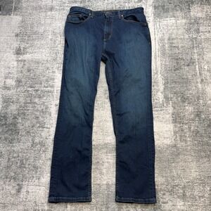 Johnston &‎ Murphy Jeans Mens 33x30 Dark Wash Straight Leg Stretch Tencel Casual